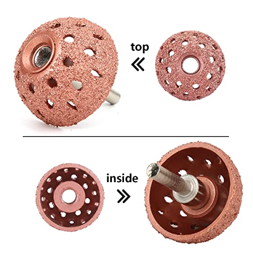 Flylin 2Pcs Auto Tire Buffing Wheel, 38mm Bowl Type Patch Grinder Wheels with Linking Rod, Tire Repair Grinding Head for Low Speed Tire Buffer & High Speed Tire Buffer (42mm 55mm) - Image 5