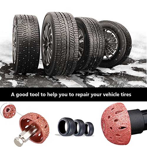 Flylin 2Pcs Auto Tire Buffing Wheel, 38mm Bowl Type Patch Grinder Wheels with Linking Rod, Tire Repair Grinding Head for Low Speed Tire Buffer & High Speed Tire Buffer (42mm 55mm) - Image 4