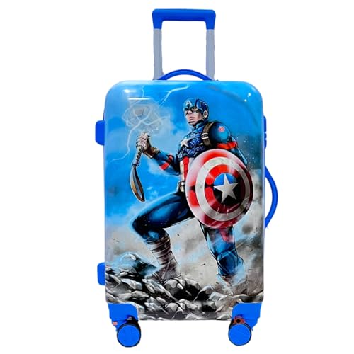 JUNIOR JOE Polycarbonate Kids Carry On Luggage Hardside Rolling Suitcase 24 Inches Travel Trolley Bag (Design-9, Spinner, Multicolor) - Image 1
