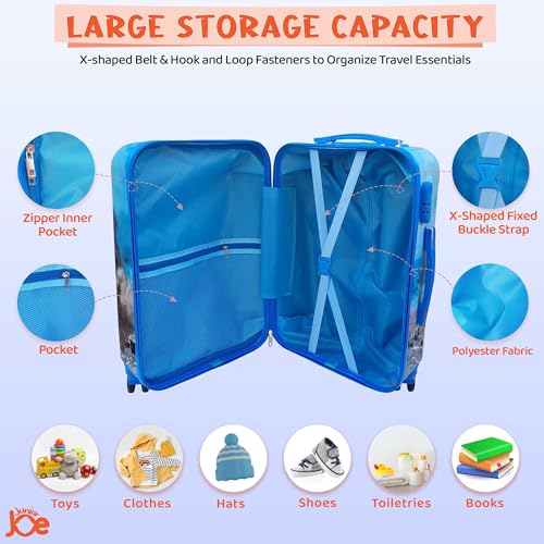 JUNIOR JOE Polycarbonate Kids Carry On Luggage Hardside Rolling Suitcase 24 Inches Travel Trolley Bag (Design-9, Spinner, Multicolor) - Image 5