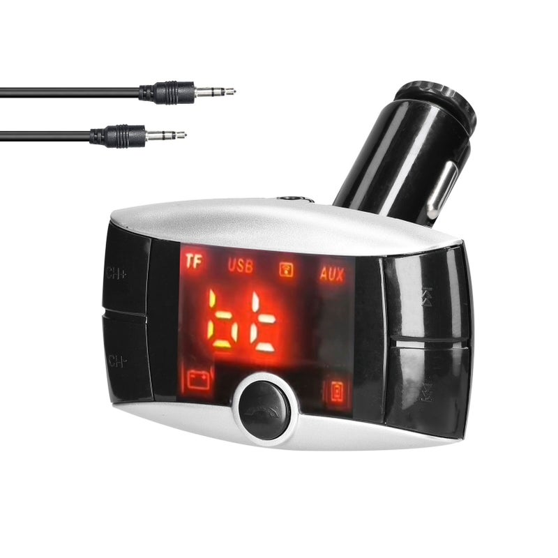 مشغل MP3 سيارة مع إرسال FM لاسلكي بتعريف Bluetooth وستيريو صوتي ومشحون سيارة USB مزدوج مع شاشة LCD يدعم المكالمات الحرة والذاكرة المتصلة عبر USB - Image 1