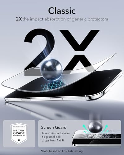 ESR 3 Pack for iPhone Air Tempered Glass Screen Protectors, High Clarity for iPhone 17 Air, 9H Hardness Scratch Resistant, Full Coverage, Military-Grade, Screen Guard with Ultra Fit Tray - Image 5