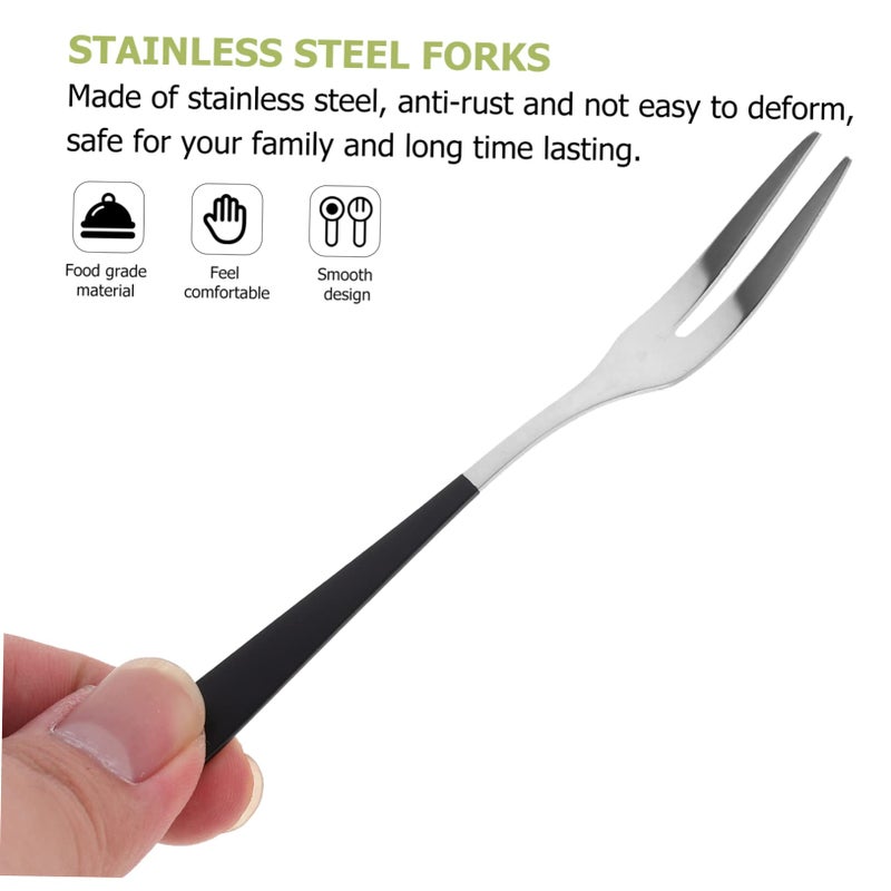 6 Pcs Stainless Steel Dessert Forks Salad Fruit Cake Flatware Dishwasher Safe Mixed Colors - Image 5