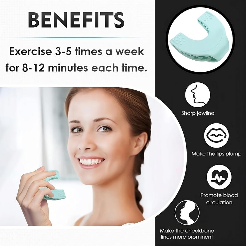 Tonity Tonity Premium Facial Exerciser Jawline Exerciser for Men and Women Tighten Tone Strengthen Target your jawline chin lips and cheekbones Foodgrade Silicone Multicolor Multicolor 1 PCS FREE SIZE  - Image 4