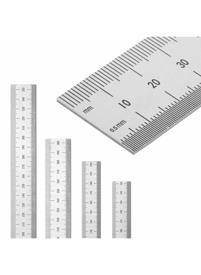 Mr. Pen Machinist Ruler, 4 Pack (6, 8, 12, 14 inch), Metric Ruler, Millimeter Ruler, (1/64, 1/32, mm and .5 mm), 6 inch Ruler, Stainless Steel Ruler - Image 4