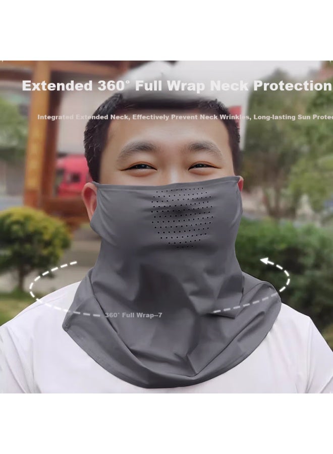 Ousen Large Size Sun Protection Face Mask For Big Faces, Loose-fitting Full Face Uv Protection Cycling Face Cover With Neck Guard For Summer - Image 2