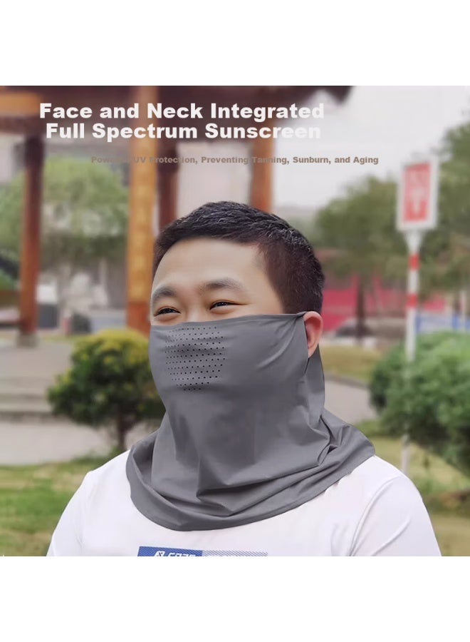 Ousen Large Size Sun Protection Face Mask For Big Faces, Loose-fitting Full Face Uv Protection Cycling Face Cover With Neck Guard For Summer - Image 1