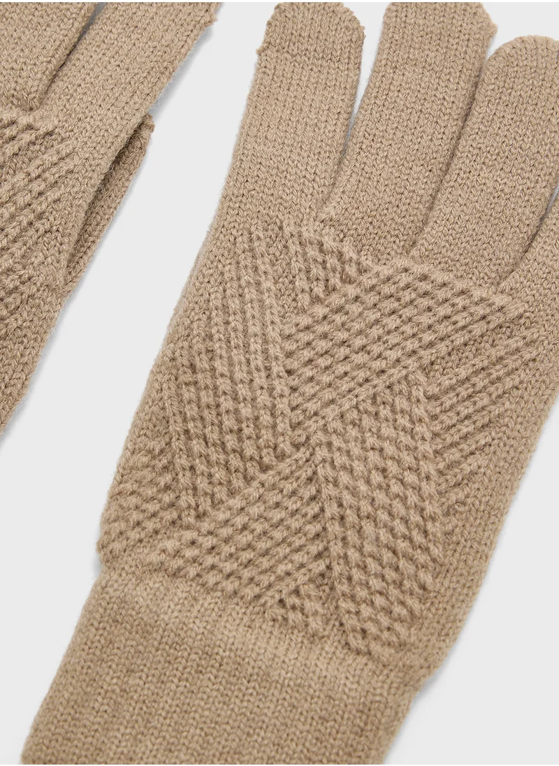 ايلا Knitted  Patterned Winter Glove