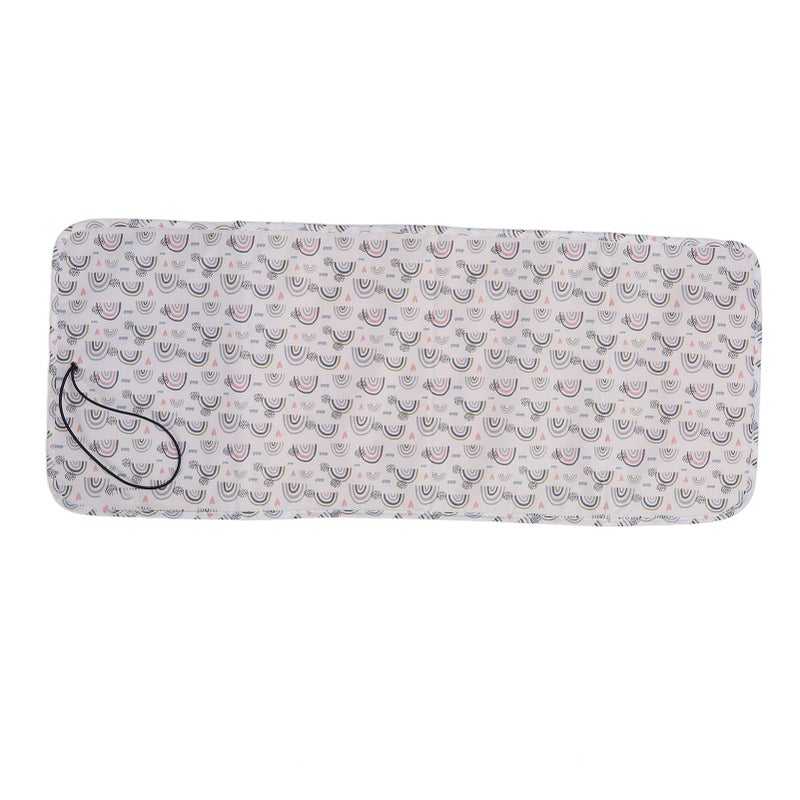 Diaper Changing Pad Rainbow Pattern Waterproof Portable Multifunctional Nylon Baby Changing Mat White - Image 1