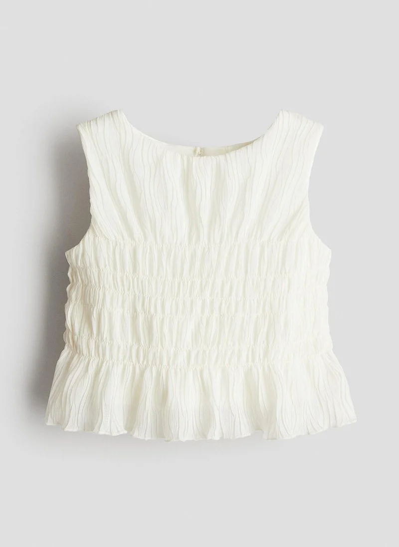 H&M Smocked Peplum Top