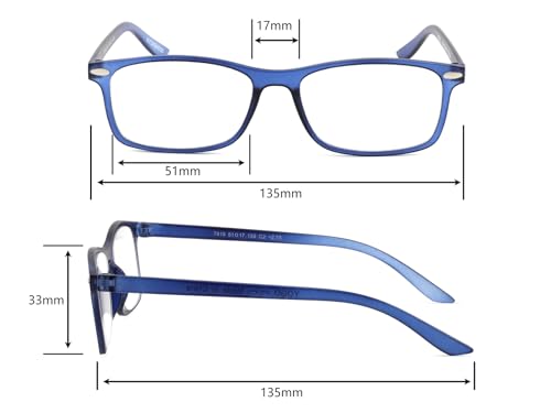 Yogo Vision Ultra Thin Lightweight Reading Glasses Men Women Stylish & Featherlight Frame With Clear Storage Case 2 Pack (Black, Navy +3.00) - Image 4