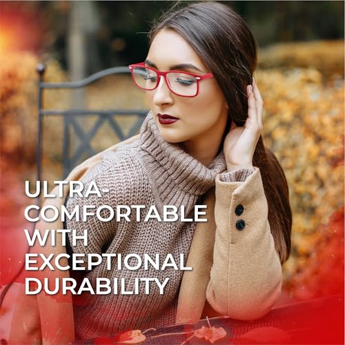 Yogo Vision Ultra Thin Lightweight Reading Glasses Men Women Stylish & Featherlight Frame With Clear Storage Case 2 Pack (Black, Navy +3.00) - Image 3