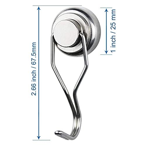 GUDDIES Swivel Swing Magnetic Hooks 60 LBS Magnetic Hooks Heavy Duty for Cruise Cabins Strong Neodymium Magnetic Swivel Hooks for Hanging Refrigerator and Other Magnetic SurfacePack of 10 - Image 5