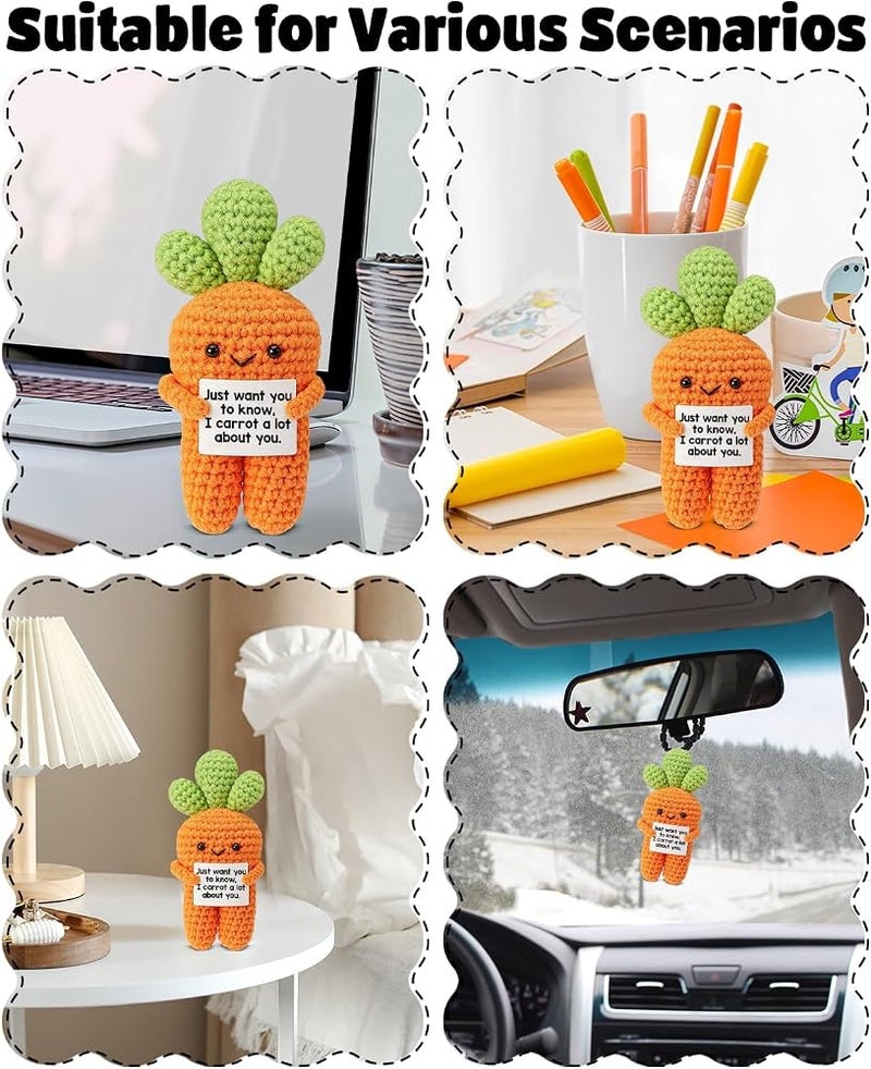 KASTWAVE Funny Crochet Carrot with Positive Message, Inspirational Gift for Friends, Coworkers & Lovers, Cute Handmade Emotional Support Carrot Plush Decor - Image 2