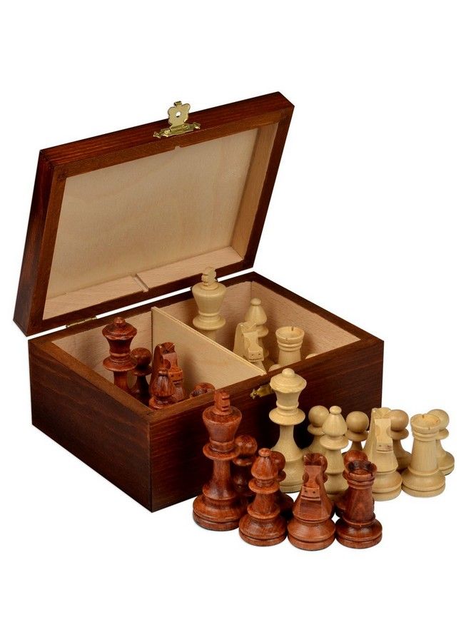 Wegiel Handmade European Professional Tournament Chess Pieces With Wood Storage Case - Image 2