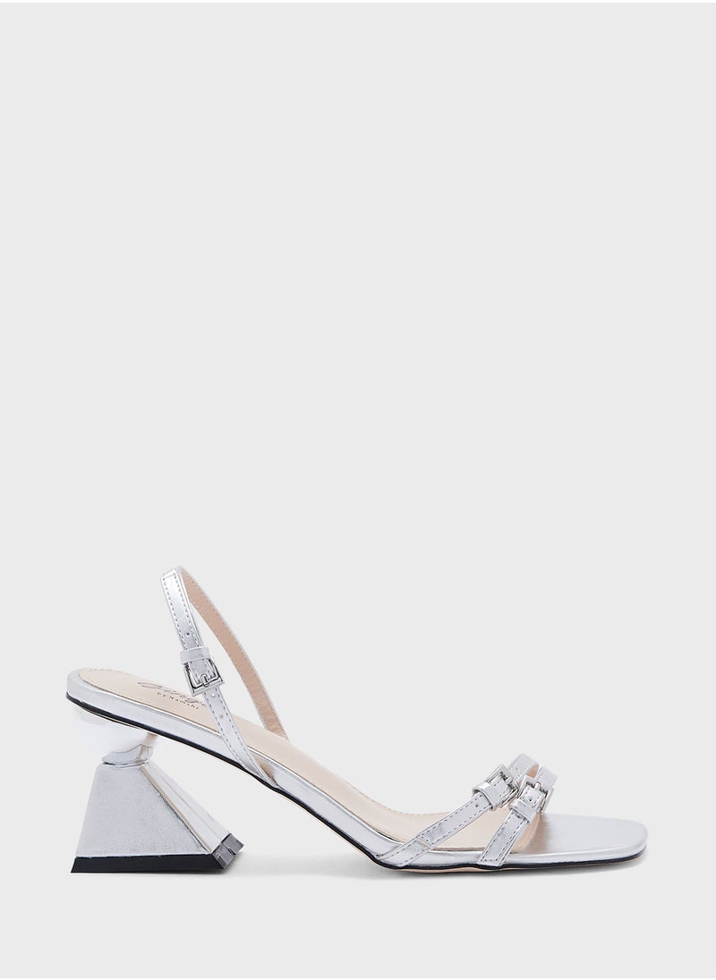 Ginger Interest Heel Back Strap Heel Sandal  - Image 1