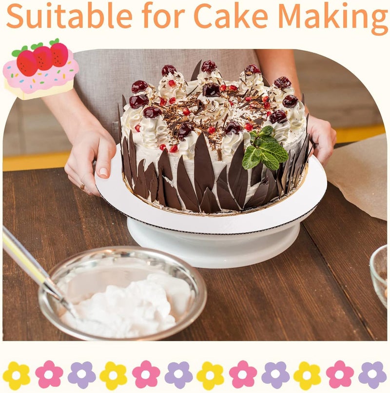 TrendyTrolley 20 Pcs Round Cake Base Board Set | 7 8 9 10 inch- 5 Pcs Each MDF Cardboard Disposable Cake Pizza Circle Scalloped Mate Silver Tart Decorating Base Stand - Image 4