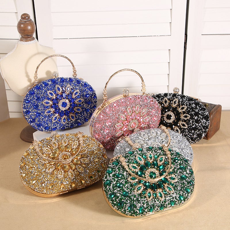 Explosions Sunflower Evening Bag Fashion Banquet Clutch Bag Dress Evening Bag Diamond-Studded Bag Party Bag - Image 3