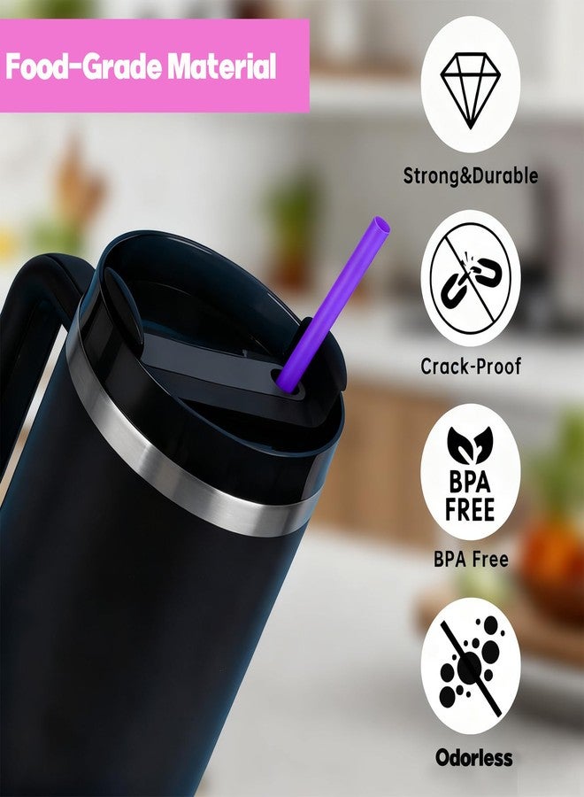 Haundry 200Pcs Colorful Disposable Straws for 40 OZ Tumbler, Extra Long Straws Disposable for Stanley 30 Oz 40 Oz Tumbler, Straw Individually Wrapped for Tumblers, Iced Coffee, Milk, Juice, Home, Party Use - Image 3