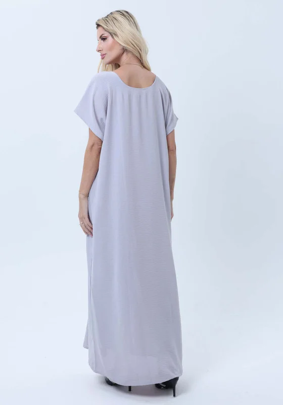 MSquare Fashion Grey Lite Nida Fabric Inner Slip Dress for Abaya – Soft Underdress
