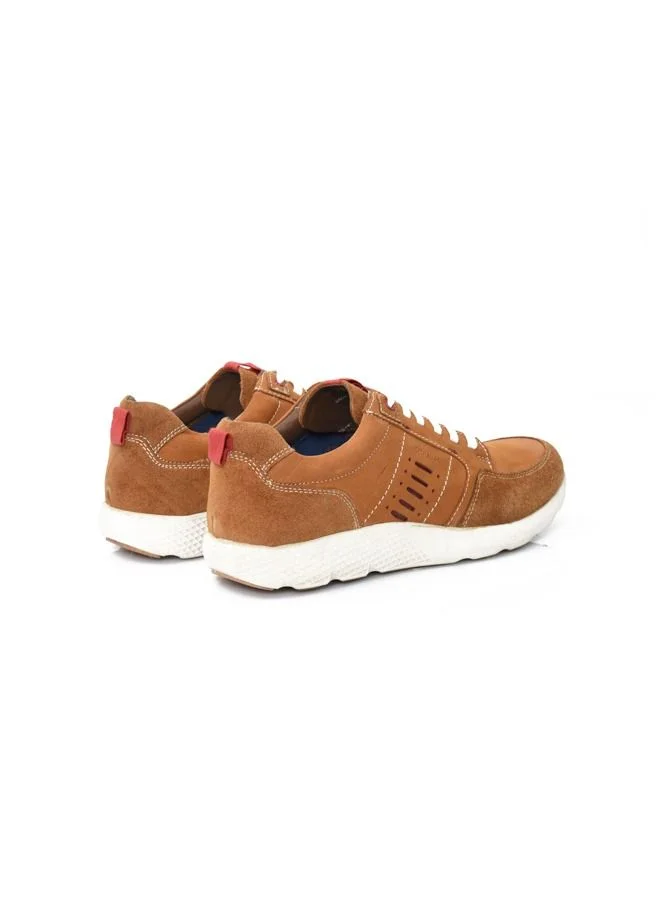 ATTILIO Mens Casual Shoes Versatile Fashion Lightweight Sports Lace up Breathable Casual Sneakers Cool Breathable Flat Hiking Shoes Soft Sole Tan Brown