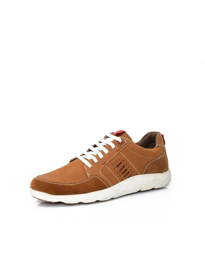 ATTILIO Mens Casual Shoes Versatile Fashion Lightweight Sports Lace up Breathable Casual Sneakers Cool Breathable Flat Hiking Shoes Soft Sole Tan Brown