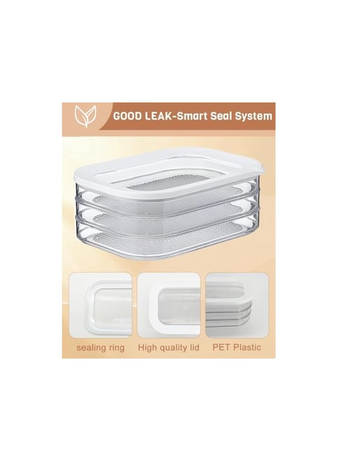 Green Tiger Meat Container For Fridge,Bacon Lunch Meat Container for Refrigerator,Meal Prep Containers, Stackable Food Storage Boxes with Lid for Cold Cuts,BPA Free, 3pcs - Image 3