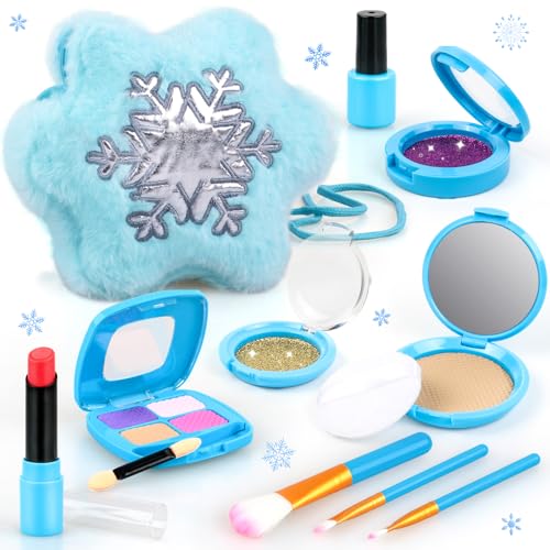 xFFFun Pretend Makeup Kit for Toddlers 35 Kids Play Makeup Set for Girls 34 46 Frozen Toddler Fake Make Up Toys with Purse Princess Birthday Gift for Little Girls 3 4 5 6 Year Old - Image 1