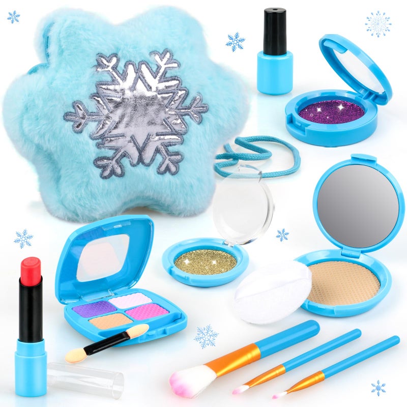 xFFFun Pretend Makeup Kit for Toddlers 35 Kids Play Makeup Set for Girls 34 46 Frozen Toddler Fake Make Up Toys with Purse Princess Birthday Gift for Little Girls 3 4 5 6 Year Old - Image 3