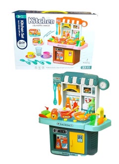 "Children's play kitchen with lighting and water - 33 pieces"