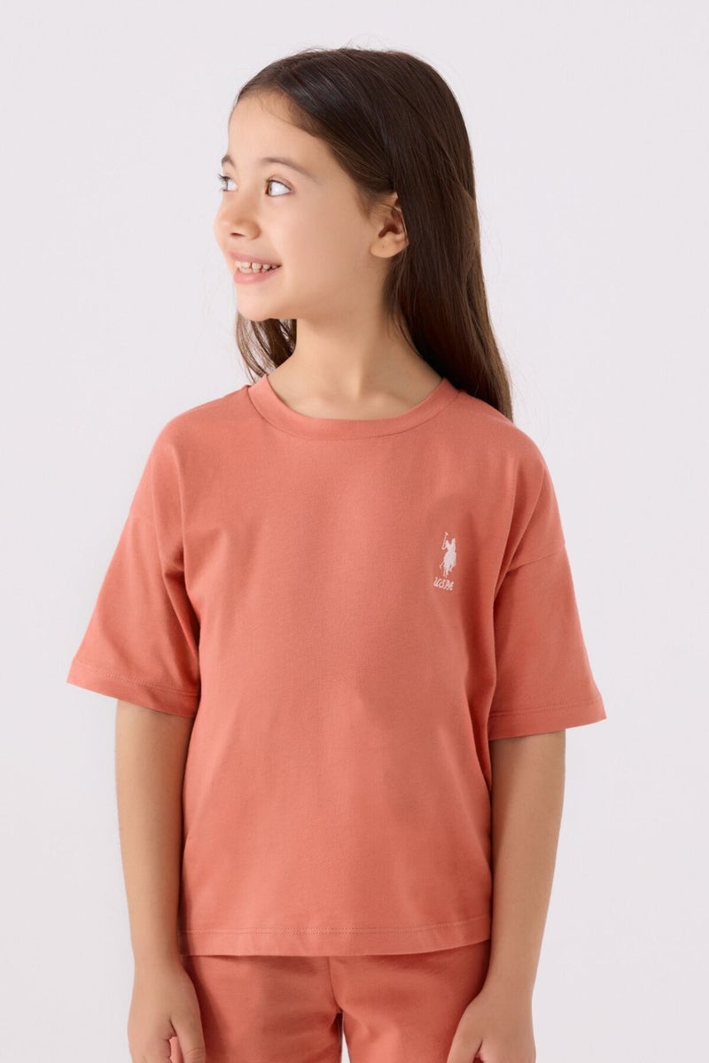 U.S. Polo Assn. Girls Peach Bermuda Set  - Image 2