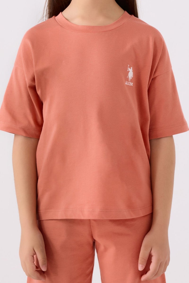 U.S. Polo Assn. Girls Peach Bermuda Set  - Image 4