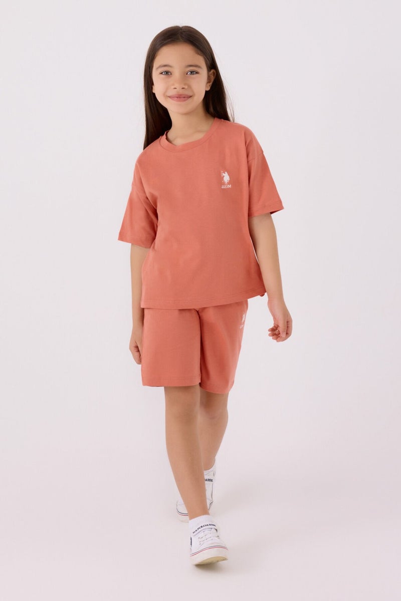 U.S. Polo Assn. Girls Peach Bermuda Set  - Image 3