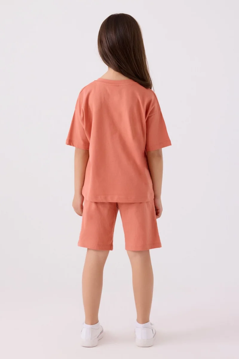 U.S. Polo Assn. Girls Peach Bermuda Set