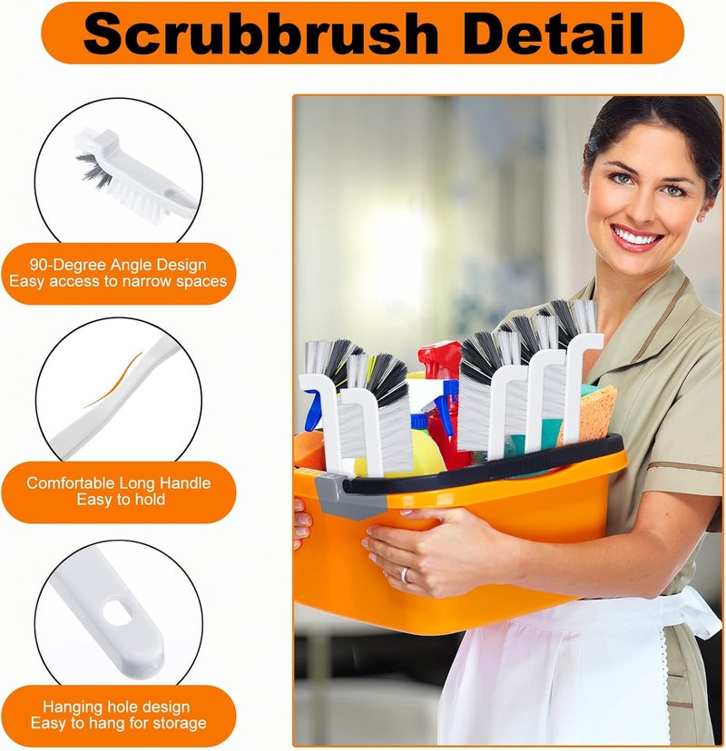 Rtteri 48 Pcs Kitchen Scrub Brush Bulk Plastic Sink Bathroom Cleaning Edge Corner Brush for Household Bottle Dish Tile Lines Window Track Crevice with Stiff Bristle - Image 3