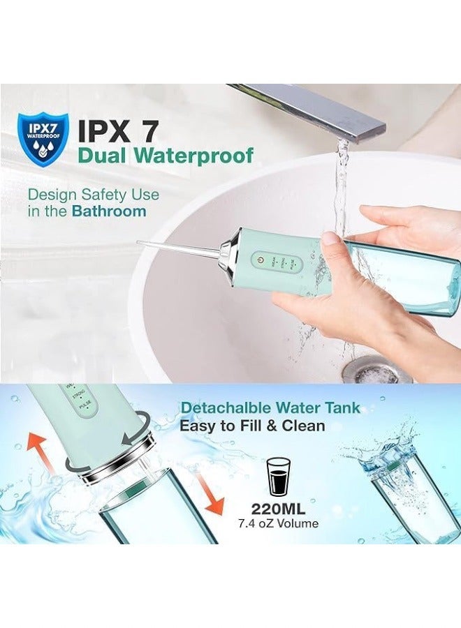 Water Flosser Professional, Electric Dental Flosser Teeth Cleaner, 4 Jet Nozzles, 3 Cleaning Modes, IPX7 Waterproof, USB C Rechargeable, Portable Oral Care for Home Travel, White - Image 5