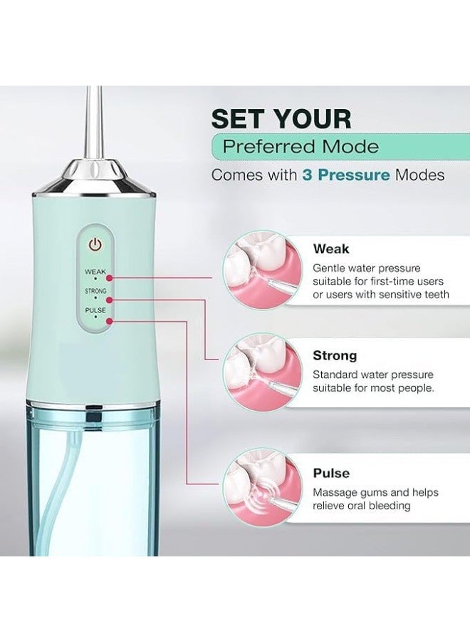 Water Flosser Professional, Electric Dental Flosser Teeth Cleaner, 4 Jet Nozzles, 3 Cleaning Modes, IPX7 Waterproof, USB C Rechargeable, Portable Oral Care for Home Travel, White - Image 3