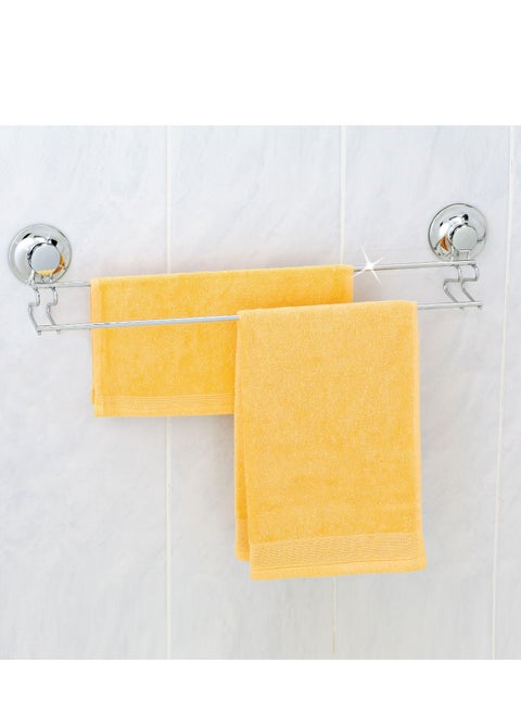 حامل مناديل ومناشف من Everloc، بدون حفر، بدون براغي، بدون غراء، بدون لاصق، قضيب كروم مثبت على الحائط بالشفط الفراغي للمطبخ والحمام، سهل وسريع التركيب، EVL-10205