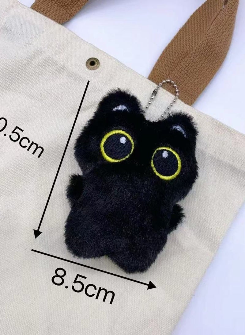 Squeaky Doll Batch Plush Doll Pendant Cartoon Student Schoolbag Hanging Couple Keychain Wedding Gift-Specifications:Little Black Cat Squeaks - Image 2