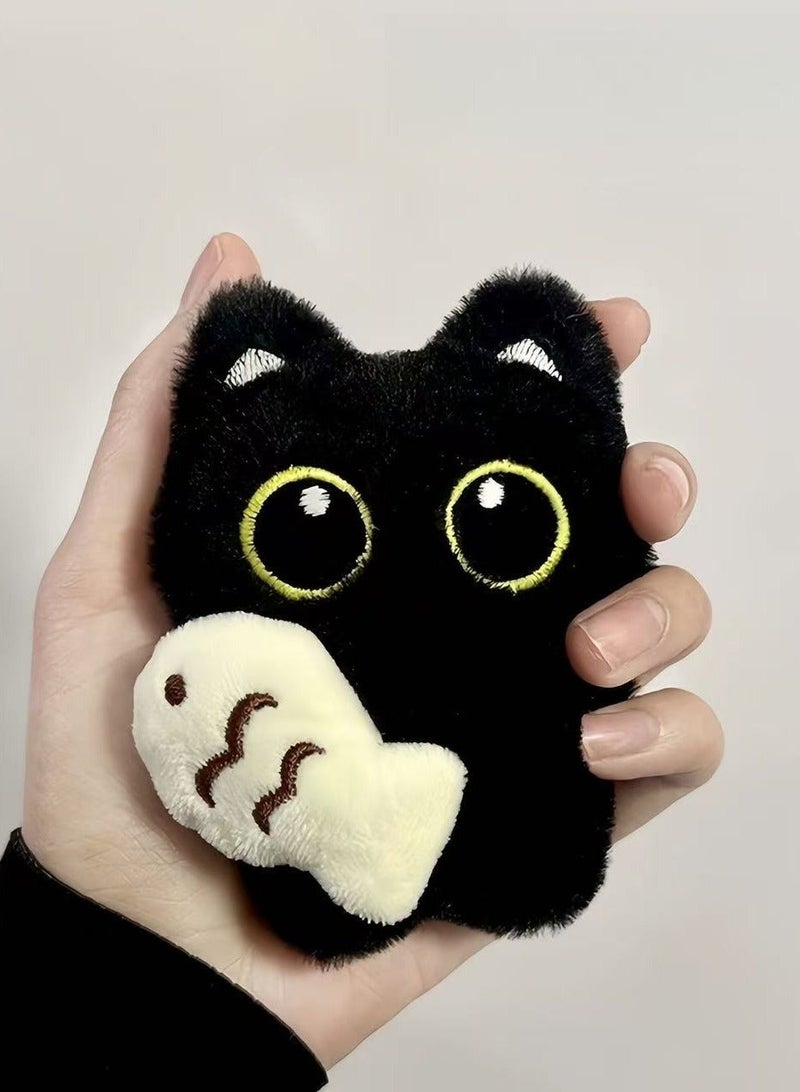 Squeaky Doll Batch Plush Doll Pendant Cartoon Student Schoolbag Hanging Couple Keychain Wedding Gift-Specifications:Little Black Cat Squeaks - Image 3