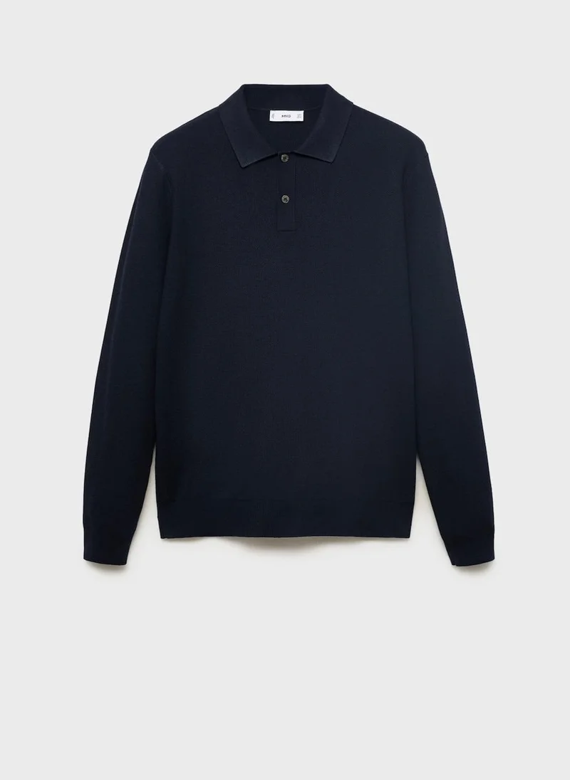 مانجو مان Micro-structured cotton polo shirt