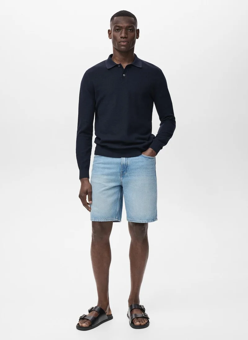 مانجو مان Micro-structured cotton polo shirt