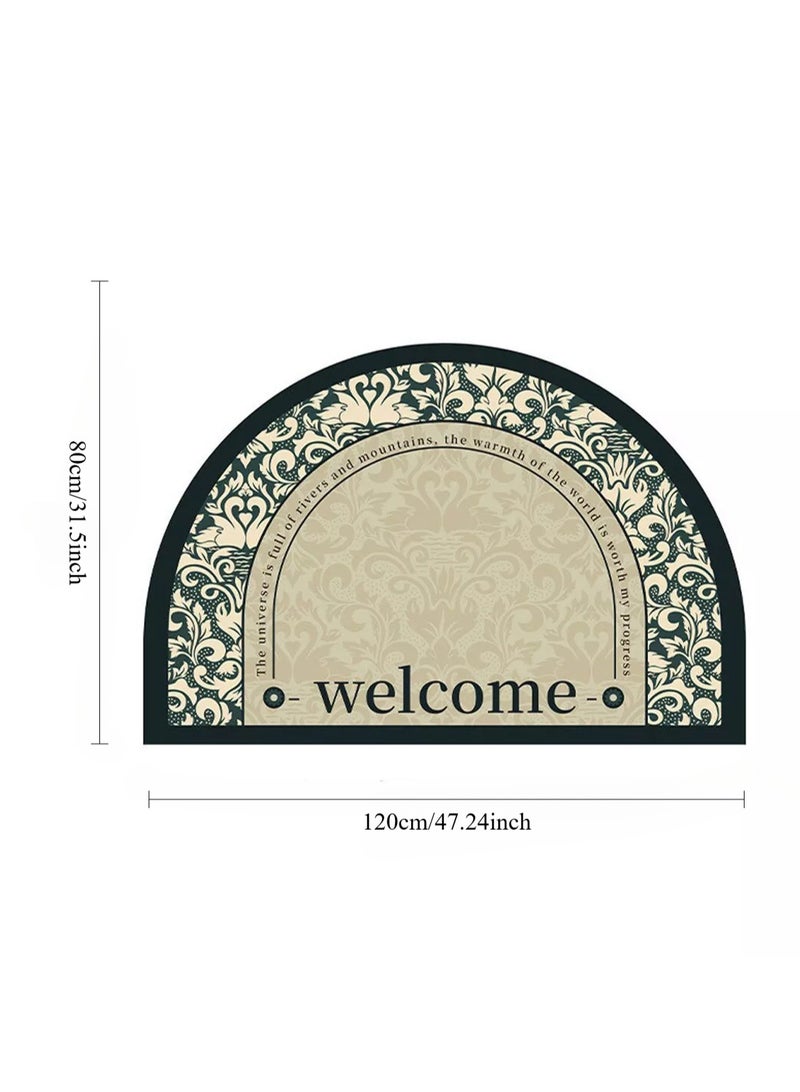 LOOPITYS 50x80cmHalf Circle Rug Front Personalised Doormats Entrance Door Welcome Indoor Mats Round Outdoor Outside Inside Rug for Back Door,carpet - Image 3