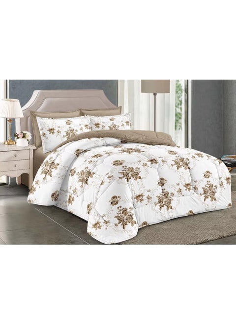 King Size Duvet Cover Set 6 Pcs Fitted Sheet Set Ultra Soft Cotton Bedding Set Include 1 Fitted Sheet 200x200+30cm 1 Duvet Cover 220x240cm and 4 Pillowcases 50x75cm