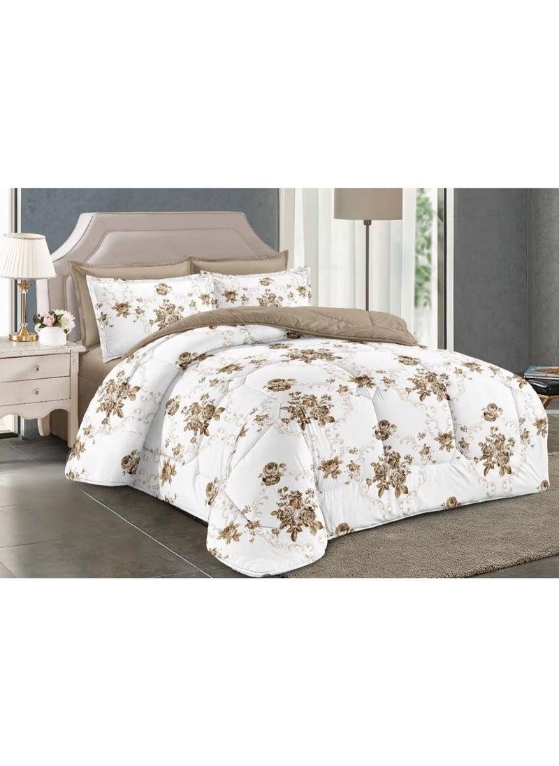 Generic King Size Duvet Cover Set 6 Pcs Fitted Sheet Set Ultra Soft Cotton Bedding Set Include 1 Fitted Sheet 200x200+30cm 1 Duvet Cover 220x240cm and 4 Pillowcases 50x75cm 