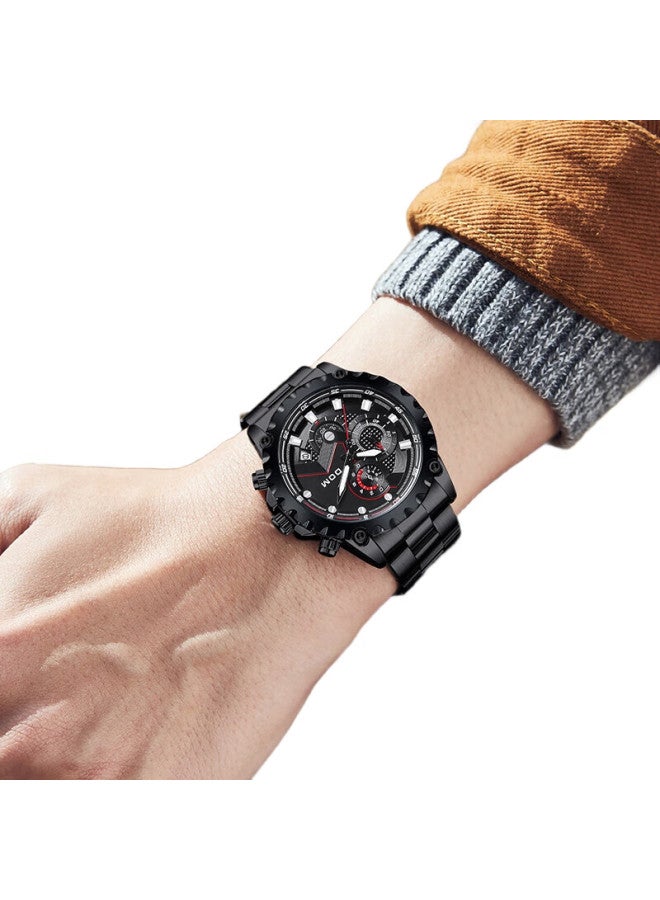 DOM ساعة ميكانيكية أوتوماتيكية للرجال من بلاك نايت، رياضية، مقاومة للماء، مضيئة، ساعة عصرية للرجال، هدية - Image 1