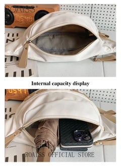 roaiss Unisex Multifunctional Chest Bag Letter Print Design Simple and Fashionable Large Capacity Style Versatile and Suitable for Students Can be Worn as a Crossbody Bag or Waist Bag  - Image 3