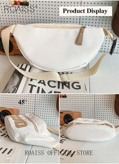 roaiss Unisex Multifunctional Chest Bag Letter Print Design Simple and Fashionable Large Capacity Style Versatile and Suitable for Students Can be Worn as a Crossbody Bag or Waist Bag  - Image 5