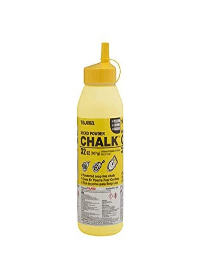 Tajima Micro Chalk - Yellow 32-oz (907g) Ultra-Fine Snap-Line Chalk with Durable Bottle & Easy-Fill Nozzle - PLC2-Y900 - Image 1