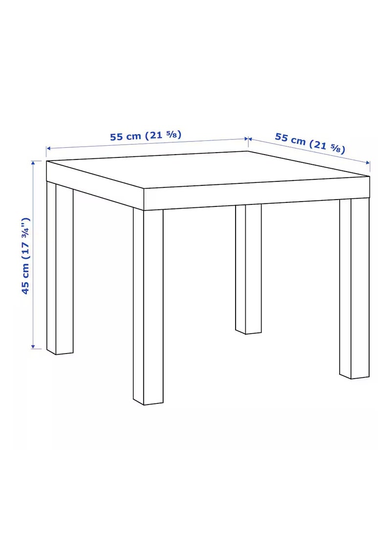 Generic - Lack Side Table - Small Table - Coffee Table Particleboard & Fibreboard Black-Brown 55x45x55 cm - Image 1